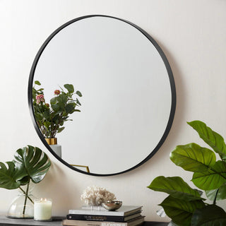 Jesse Black Framed Round 23.6" Wall Mirror
