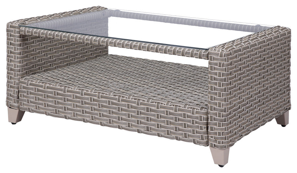 ACME Greeley 4PC Pack Patio Sofa Set in Gray Fabric & Gray Finish