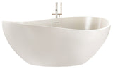 Eviva Cloud 63" Matte White Oval Solid Surface Freestanding Bathtub