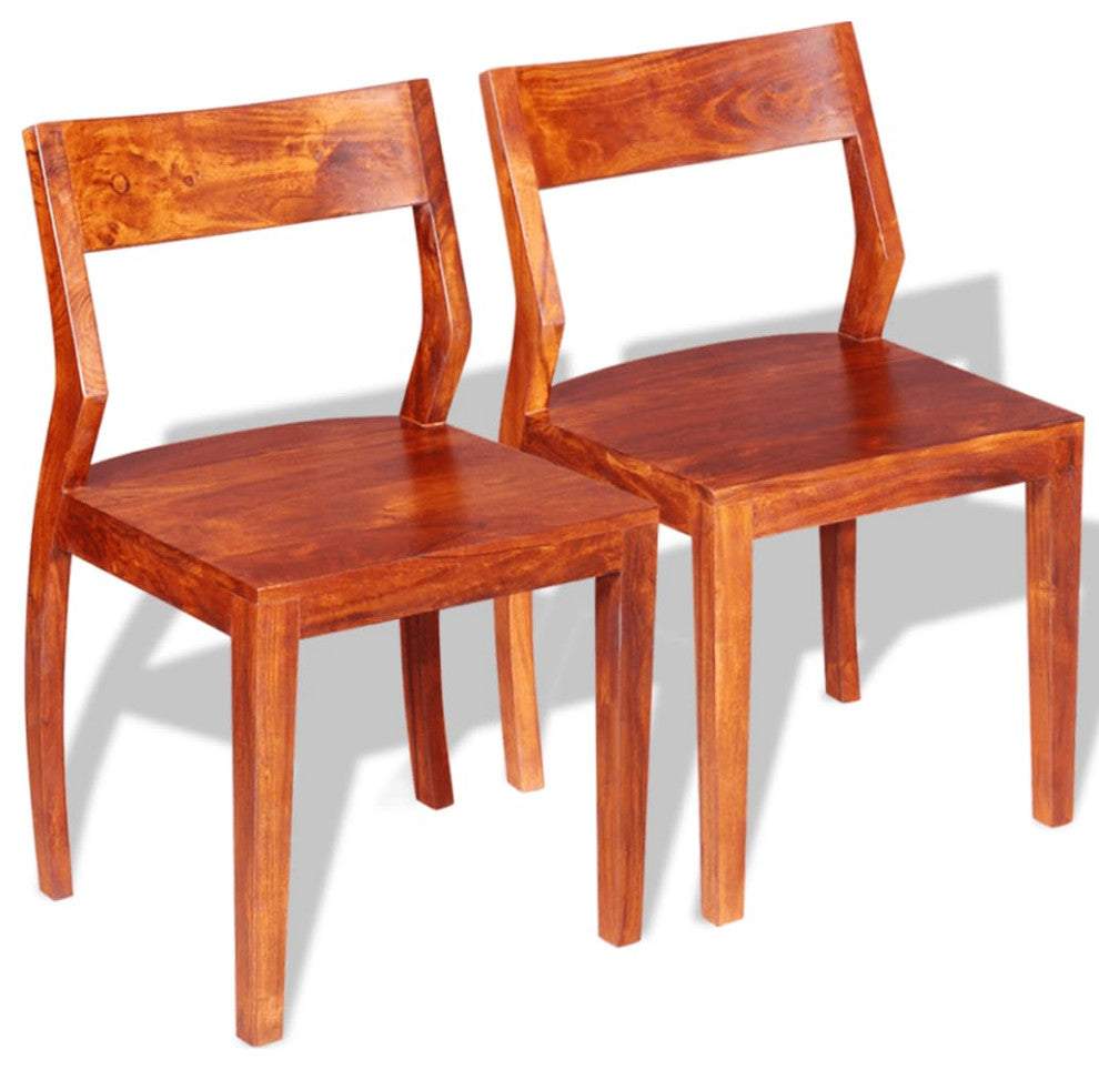vidaXL Dining Chairs 2 pcs Solid Acacia Wood Sheesham
