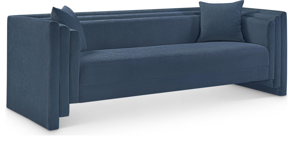 Everett Upholstered Sofa, Light Blue, Chenille Fabric