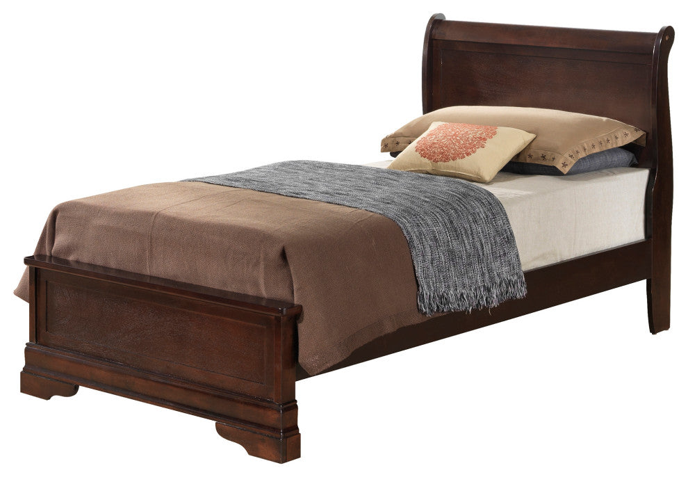 Louis Philippe Cappuccino Twin Panel Bed