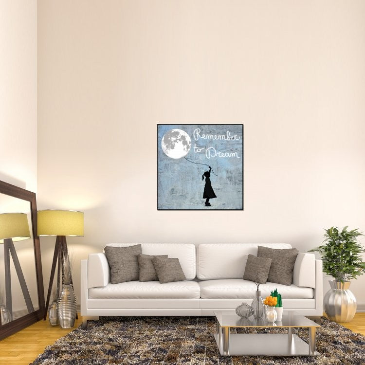 "Remember to Dream" Framed Canvas Giclee by Masterfunk Collective, 41x41"