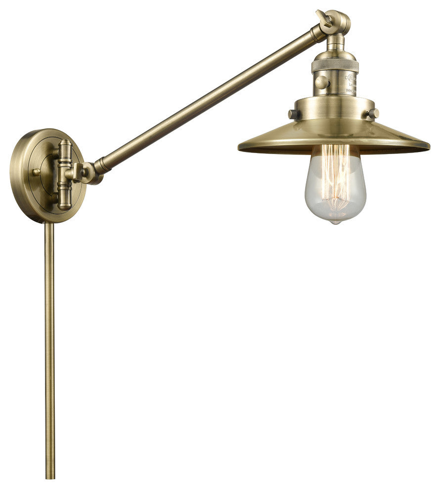 Briarcliff 1-Light LED Swing Arm Light, Antique Brass
