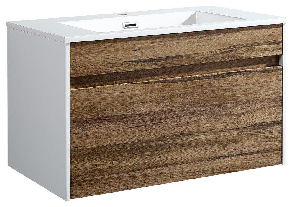 The Ivy Single Bathroom Floating Vanity, Vine, 30"