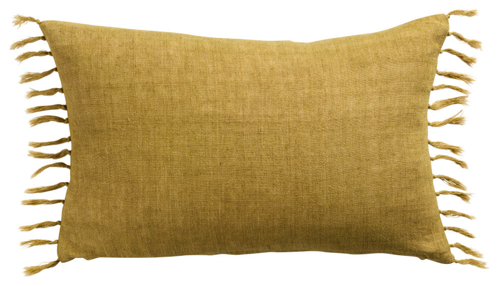 Jaipur Living Majere Solid Citron Poly Fill Pillow 13"X21" Lumbar