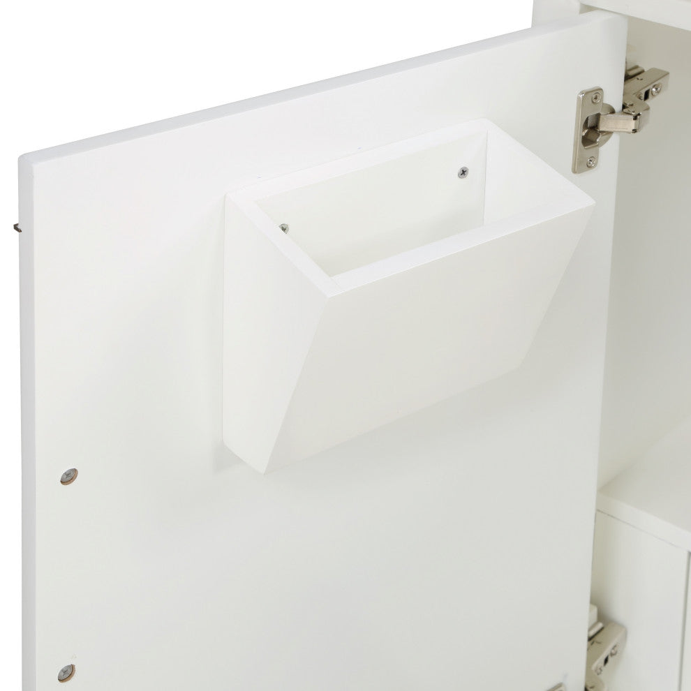 Gracie Bathroom Vanity, Satin White With White Quartz, 36"