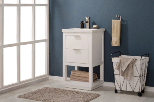 Design Element Klein 20" Modern Single Sink Vanity, White