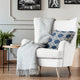 DaVinci Blue and White Luxury Throw Pillow, 18"x18"