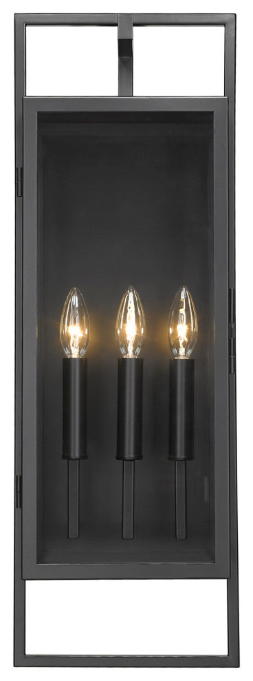 Z-Lite 598B Lucian 3 Light 27" Tall Outdoor Wall Sconce - Black