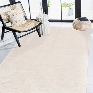 Mexico Abstract Ivory Hand-Hooked Area Rug 3'6" x 5'6"