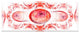 Red Exotic Pattern on White, Abstract Art on Canvas, 83"x32", 7 Panels