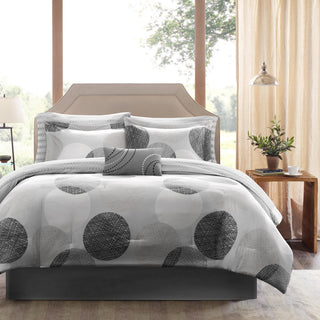 Madison Park Microfiber Printed 7-Piece Comforter Set, Full