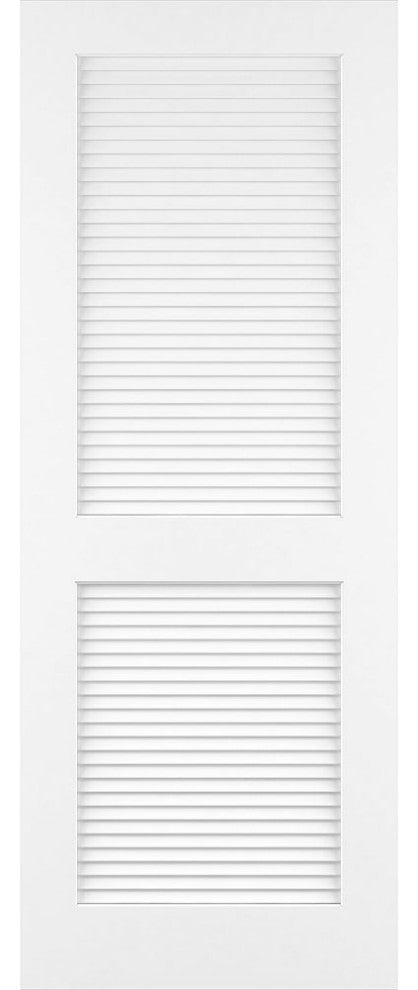 Louver Louver Door, Solid Pine Interior Slab White Traditional 80" x 18"