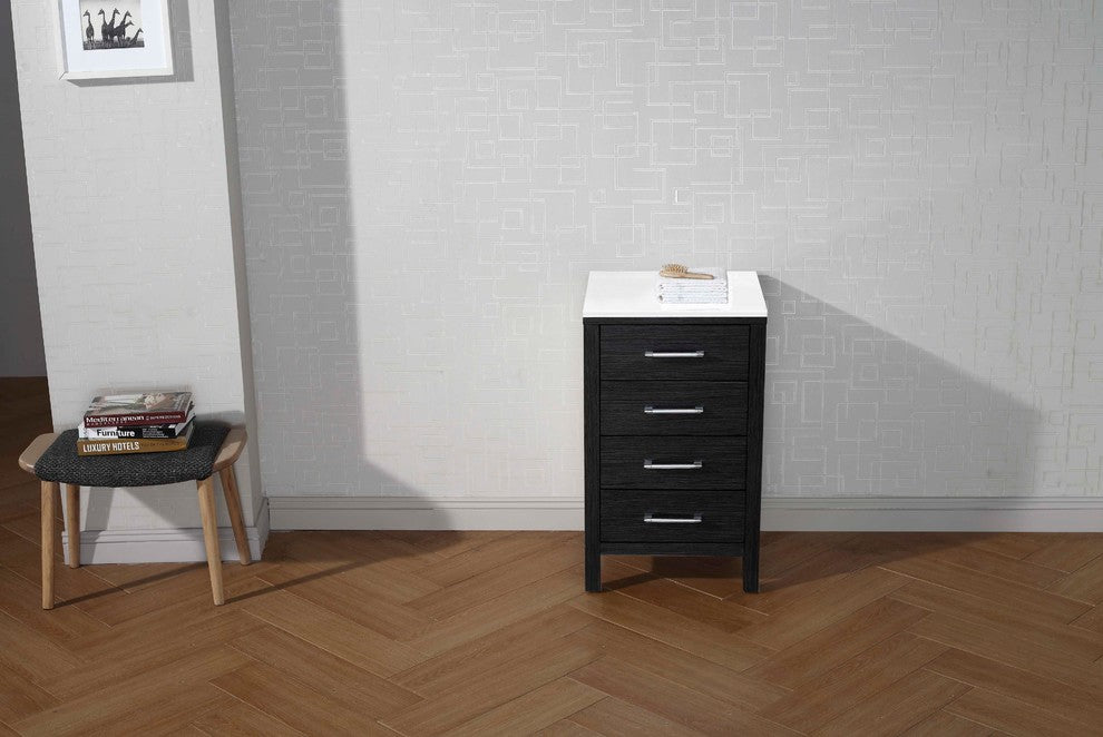 Dior 18" Side Cabinet, Zebra Gray