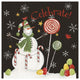 "Sweet Snowmen I Black" Digital Paper Print by Anne Tavoletti, 32"x32"
