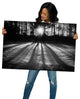 Country Wall Art: Winter Shadows Black & White Landscape Unframed Print, 24" X 36"