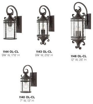 Hinkley Lighting 1143-CL Casa 2 Light 21-1/2"H Outdoor Wall - Olde Black