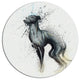 Black Dog Watercolor With Splashes, Animal Round Wall Art, 23"