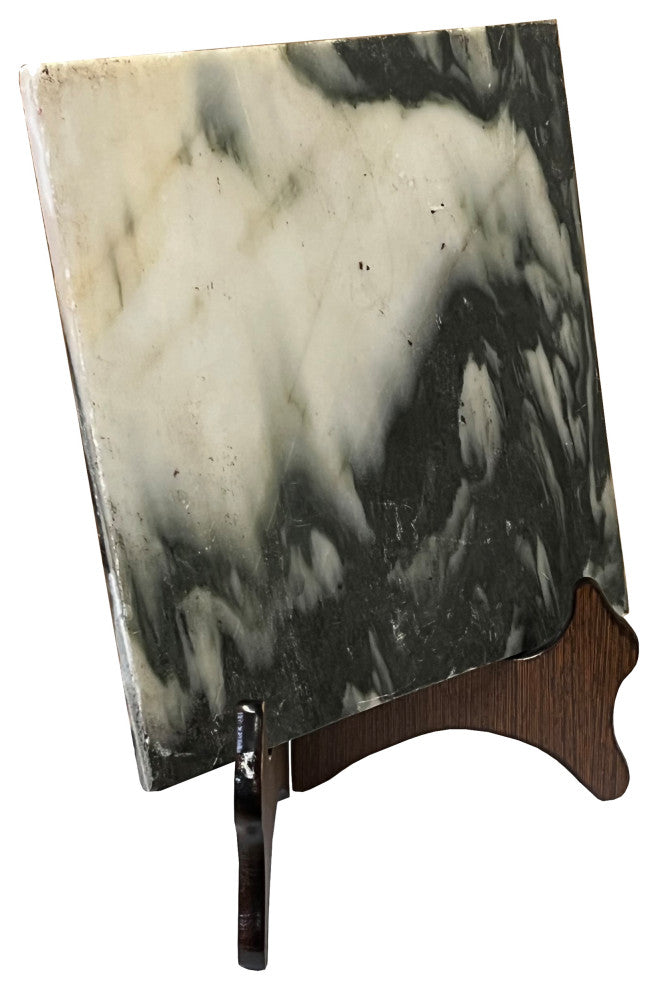 Chinese Natural Dream Stone Square Gray Fengshui Plaque Birdcage, Hws2258