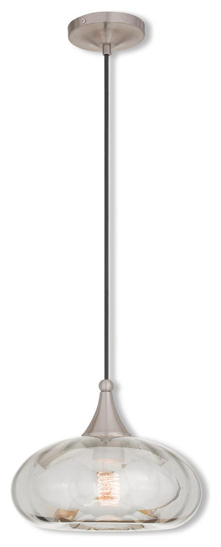Art Glass Mini Pendant 1-Light Mini Pendant, Brushed Nickel