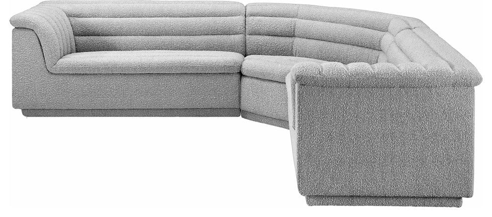 Cascade Upholstered Modular Sofa, Gray, Boucle Fabric, Corner Sectional