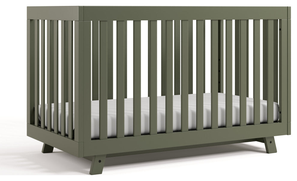 Storkcraft Beckett 3-in-1 Convertible Crib, Olive, Converts to Toddler Bed