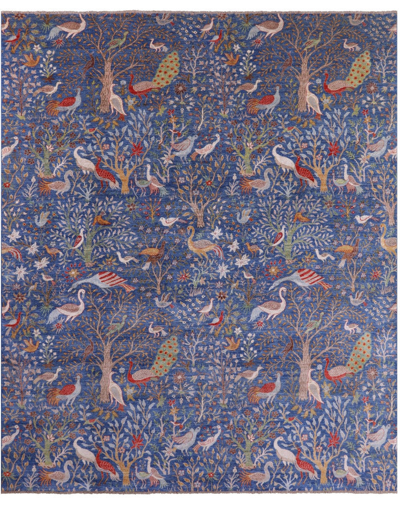 12' 0" X 14' 6" Persian Tree Of Life Design Handmade Wool Rug Q7812