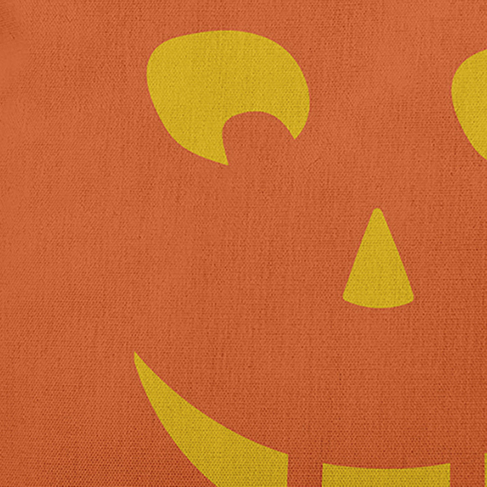 Halloween Jack-O-Lantern Right Accent Pillow, Nutmeg, 26"x26"