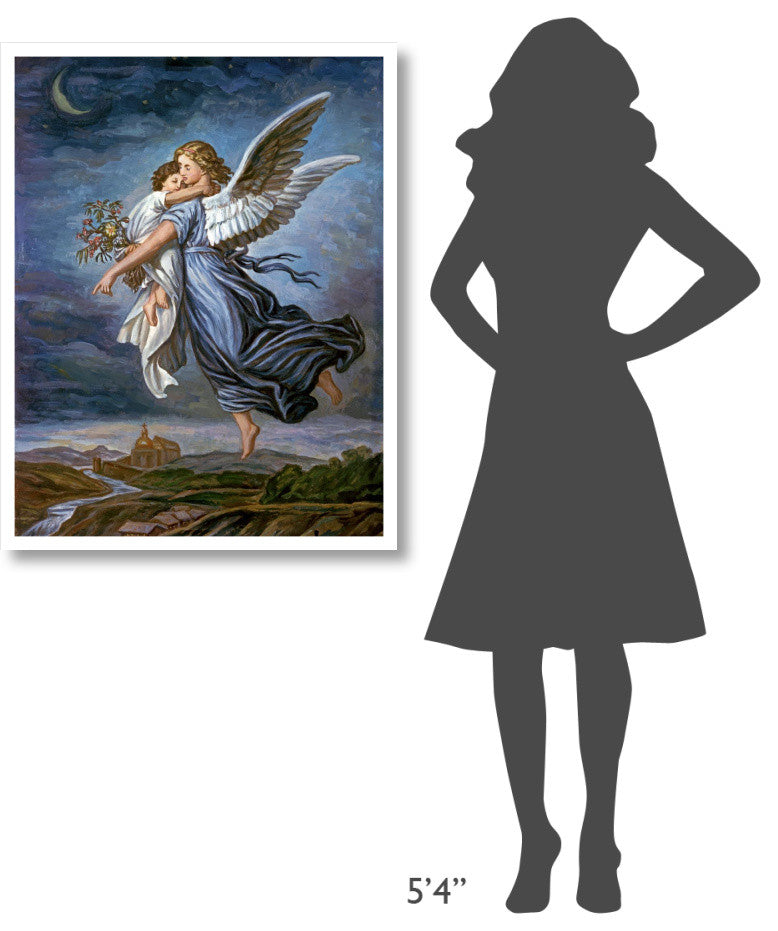 "The Guardian Angel" Digital Paper Print by Wilhelm von Kaulbach, 30"x38"