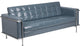 Modern Contemporary Gray Leather Sofa With Encasing Frame