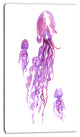 Purple Jellyfish Watercolor, Abstract Canvas Art Print, 16"x32"
