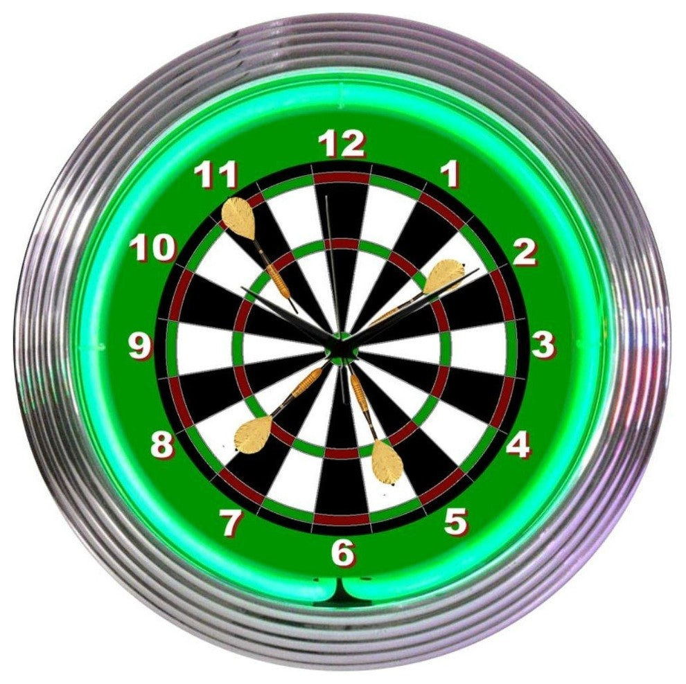 Darts Neon Clock