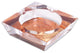 Tobacco Leaf Design Crystal Ashtray, 4 Cigar Rests