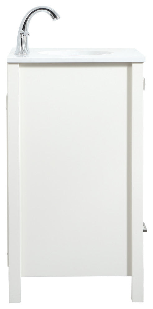 Isabel Single Bathroom Vanity, White, 24", Without Backsplash