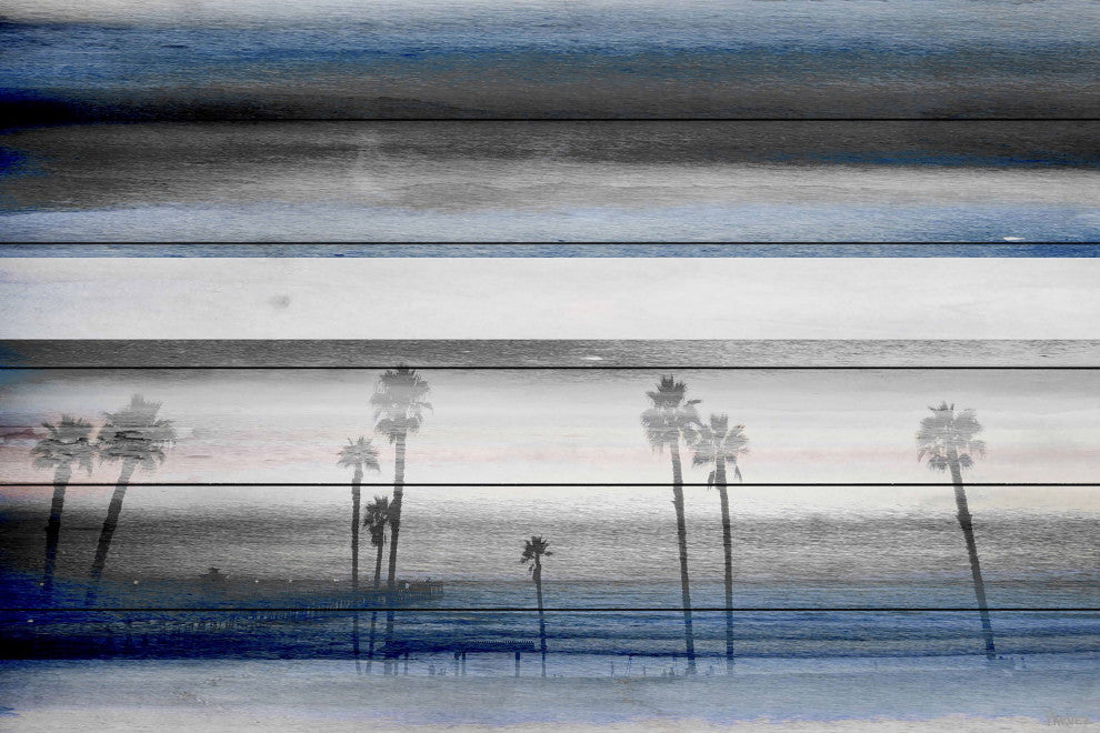"Stormy Calm" Print on White Wood, 60"x40"