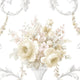 Silk Impressions 2, Contemporary Floral White, Beige Wallpaper Sample