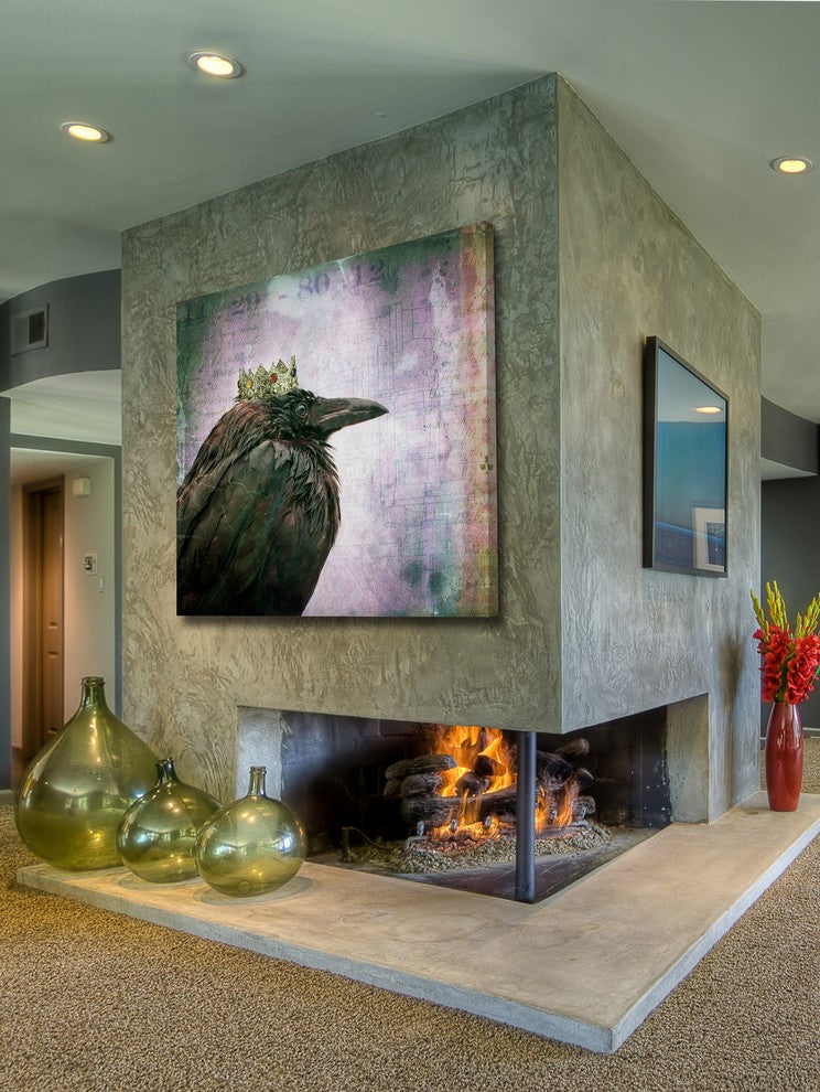 Marmont Hill, "Crow King" by Morgan Jones Painting on Wrapped Canvas, 18x18