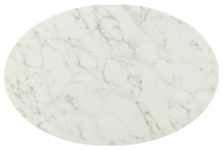 Lippa 42" Oval-Shaped Artificial Marble Coffee Table by Modway