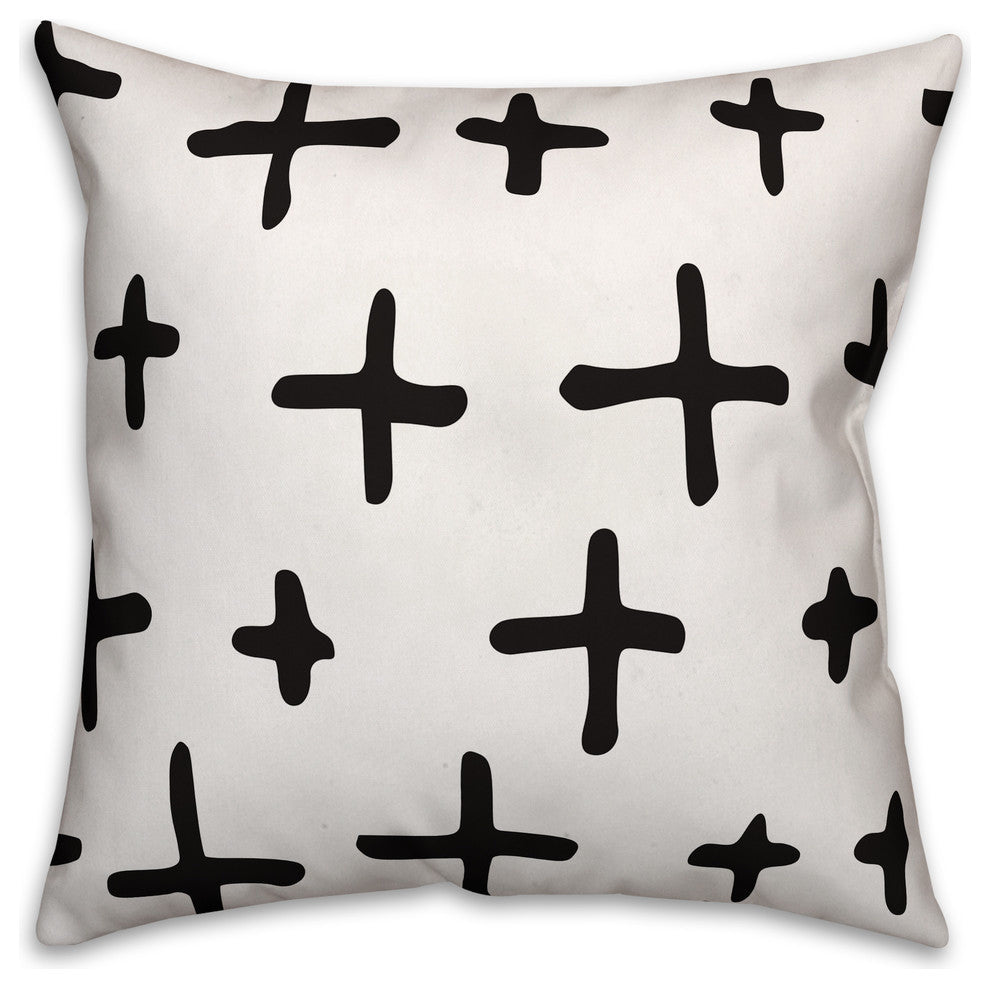 Hand-Drawn Swiss Cross Throw Pillow Cover- 20x20