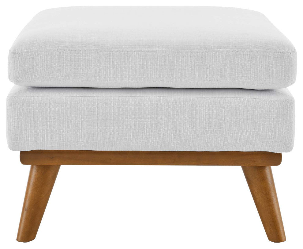 Accent Chair Ottoman, Fabric, White, Modern, Living Lounge Hotel Hospitality
