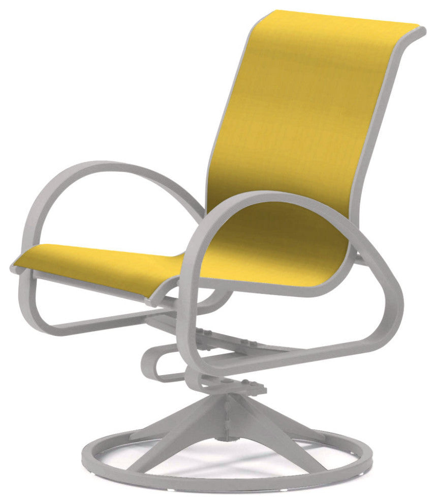 Aruba II Sling Swivel Rocker, Textured White, Yellow