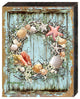 Christmas Coastal Wreath Wood, 48 x 36