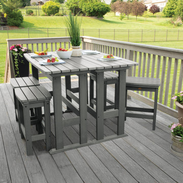 Lehigh 6pc Counter Height Balcony Set, Coastal Teak