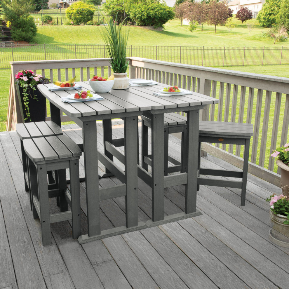 Lehigh 6pc Counter Height Balcony Set, Coastal Teak