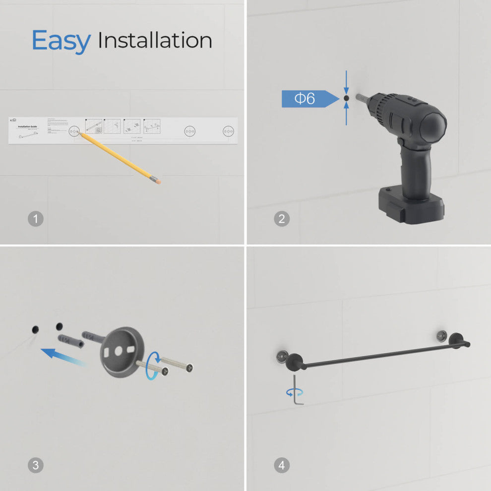 Circular 4 Piece Hardware Set, Matte Black