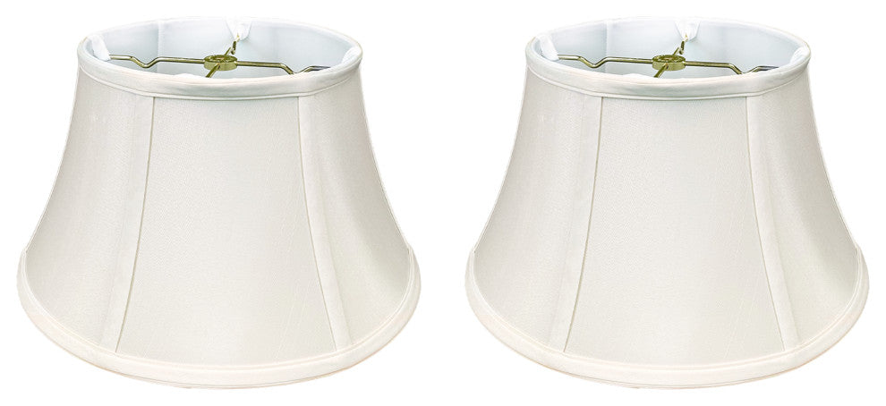 Royal Designs Shallow Drum Bell Bouillotte Lamp Shade, White, 13x19x11.25, Set o