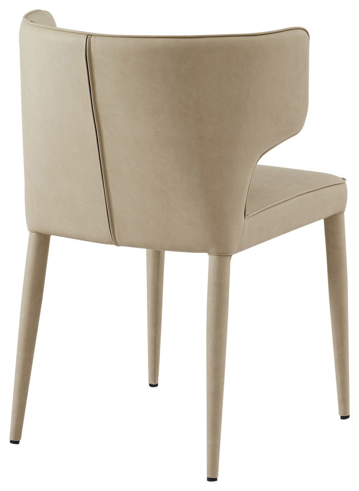 Elite Living Melore Wingback Upholstered Dining Side Chair, Taupe