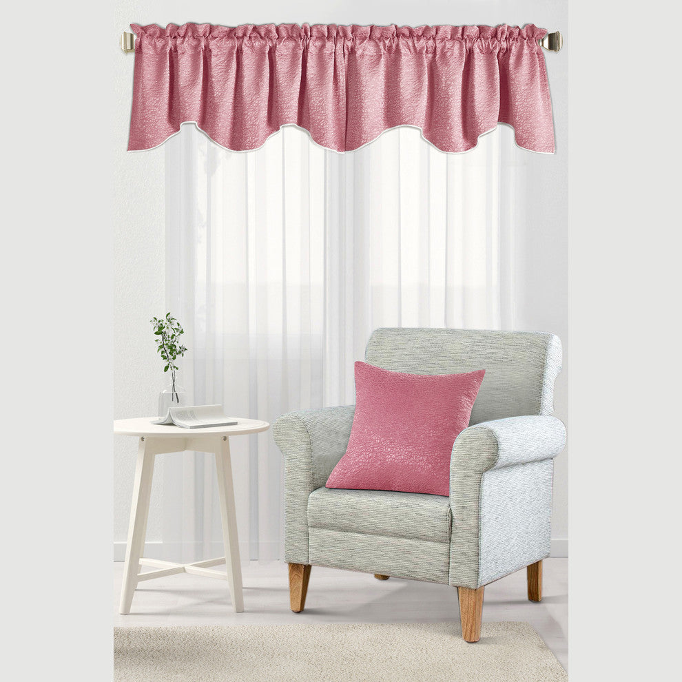 Angola Jacquard Pillow Shell and Valance Set, Candy Pink, Pillow