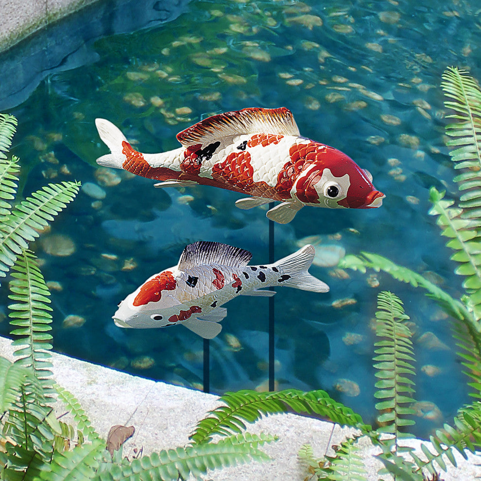 Japanese Koi Sculpture Set